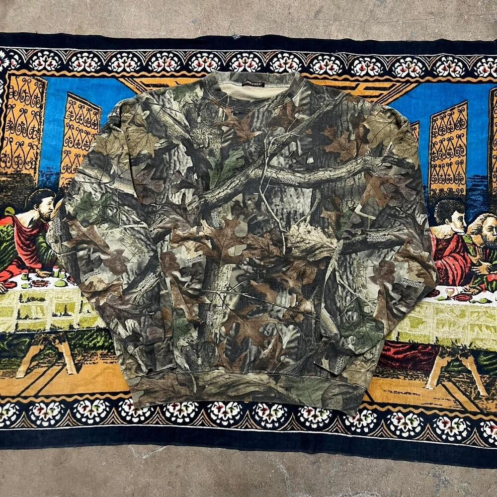 Realtree camo crewneck sweater size xl vintage Baggy oversized fit skater y2k